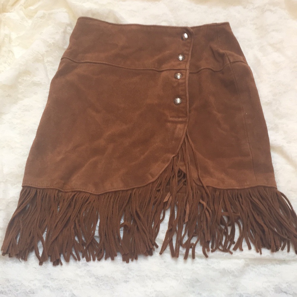 Patricia wolf fringe skirt